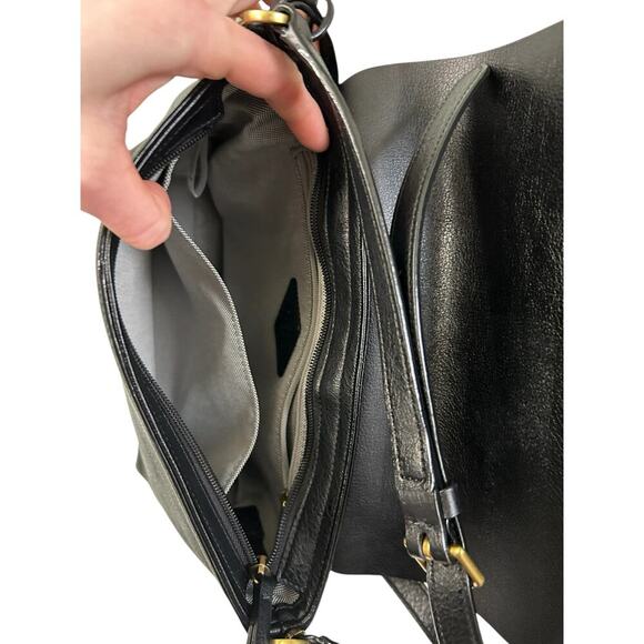 Fossil Maya Black Pebble Leather Small Flap Crossbody Bag Adjustable Strap Purse - Picture 13 of 16